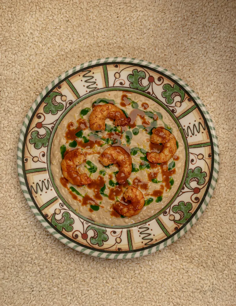 Niagara à Marrakech : risotto aux crevettes vu du dessus